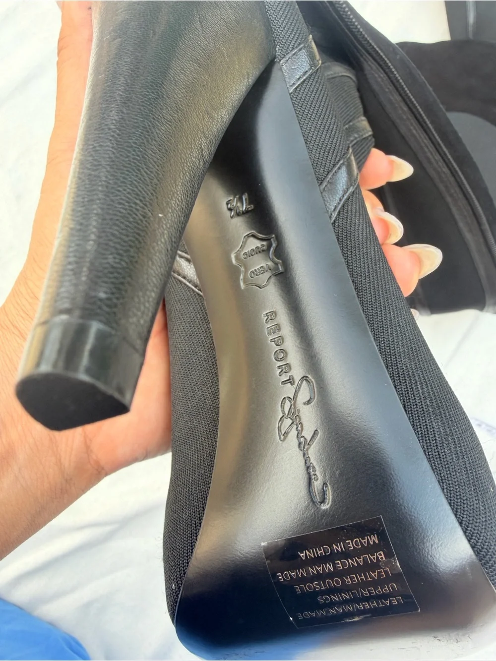 Report Signature Steinway Black Over-the-Knee High Heel Boot